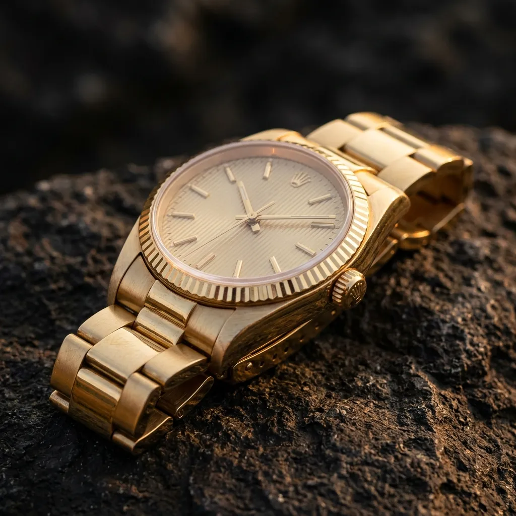 Montre en or à cadran champagne