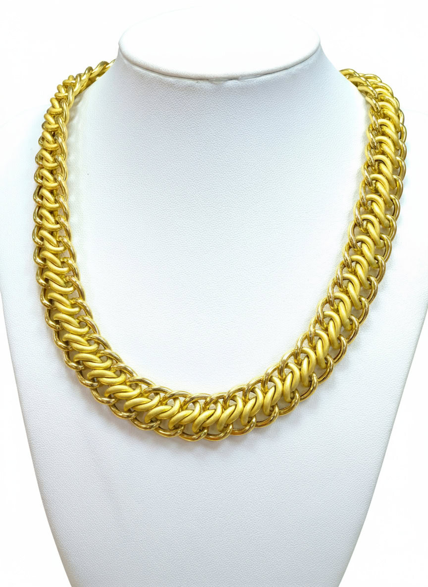 Collier maille russe Graziella 45cmx16mm – Or 18 carats (750/1000e)