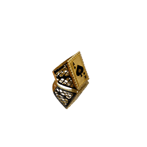 Chevalière rectangle As de Pic – Or 18 carats (750/1000e)