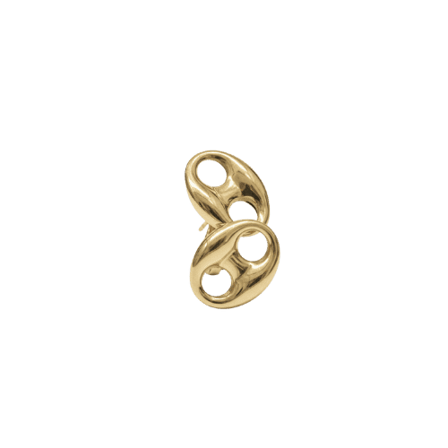 Boucles d’Oreilles maille café 30mmx23mm – Or 18 carats (750/1000e)
