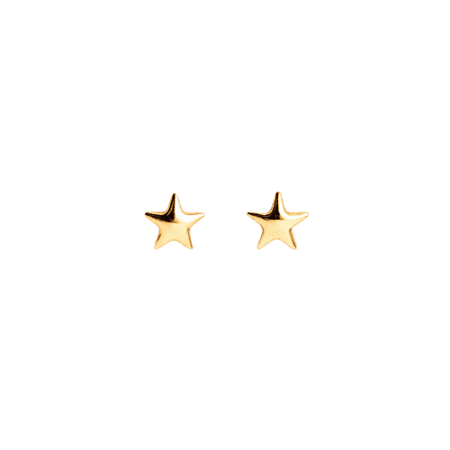 Boucles d’oreilles Etoile 3D 9mm – Or 18 carats (750/1000e)