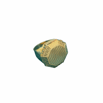 CHEVALIÈRE OCTOGONALE AVEC MOTIF Or 18 Carats (750/1000) 6.57g