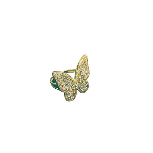 BAGUE PAPILLON 3D AVEC PIERRE Or 18 Carats (750/1000) 7.90g