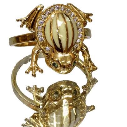 Bague grenouille 1,5 cm en or 18 carats 3,25 g Luxor Superworld