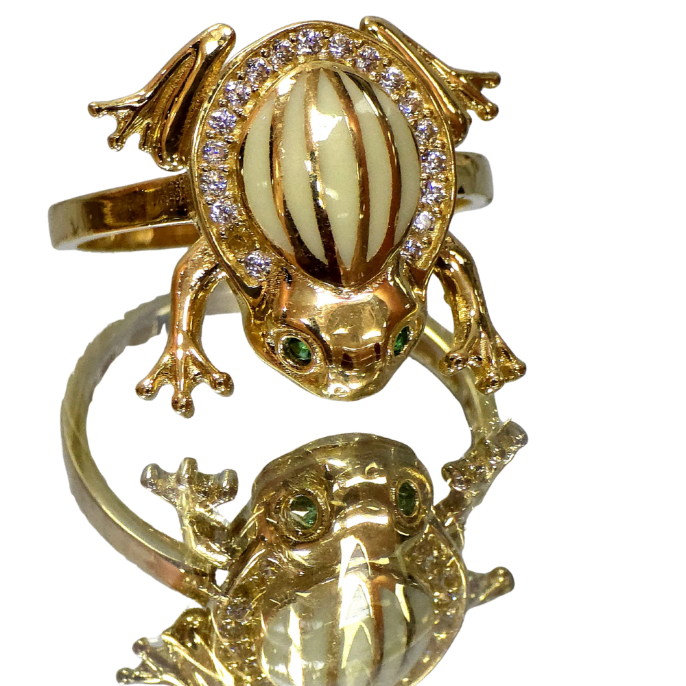 Bague grenouille 1,5 cm en or 18 carats 3,25 g Luxor Superworld