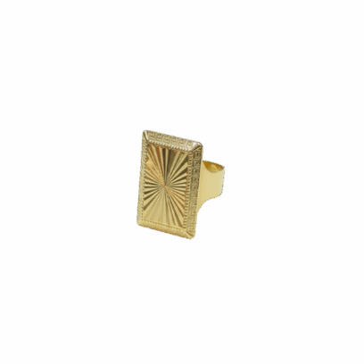 Chevalière rectangle carrée biscuits 24 mm en or 18 carats 14,04 g Luxor Superworld