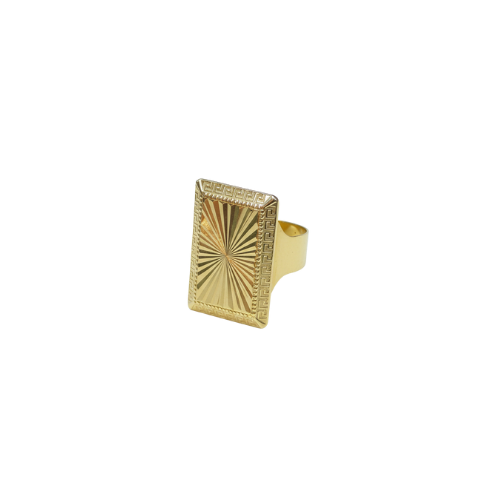 Chevalière rectangle carrée biscuits 24 mm en or 18 carats 14,04 g Luxor Superworld