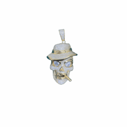 Pendentif 3D tête de mort 4 cm en or 18 carats 24,00 g Luxor Superworld