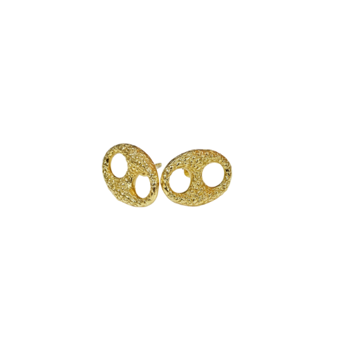 Boucles d’oreilles maille café Nuggets 15x21 mm en or 18 carats 3,99 g Luxor Superworld