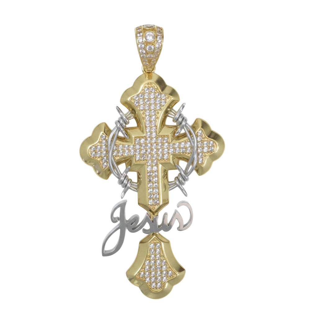 Pendentif religieux Croix Jésus 55 cm en or 18 carats 13,30 g Luxor Superworld