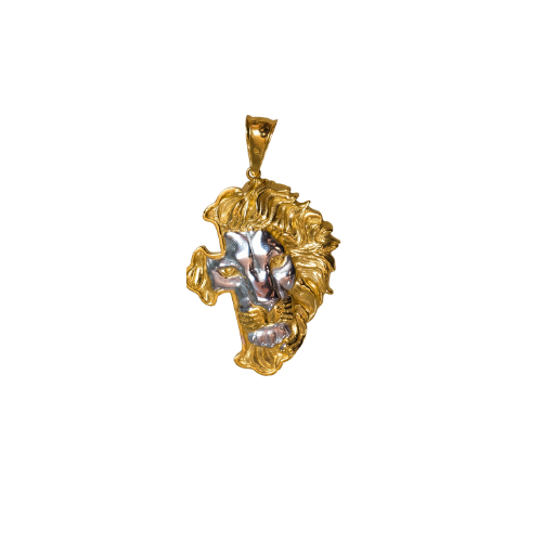 Pendentif religieux Croix/Lion 40 mm en or 18 carats 7,03 g Luxor Superworld