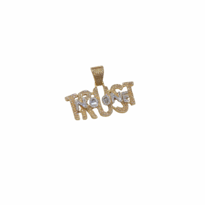 Pendentif Trust No One avec diamant 10K Luxor Superworld