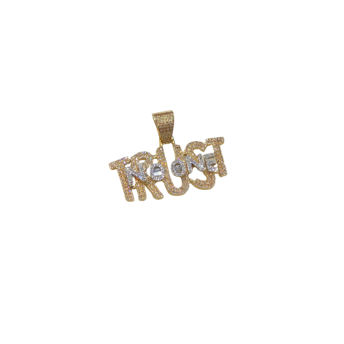 Pendentif Trust No One avec diamant 10K Luxor Superworld