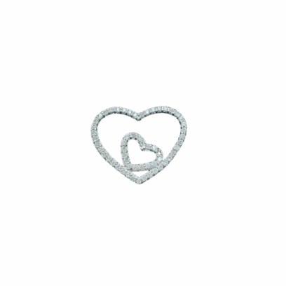 Pendentif cœur avec pierre B en or 18 carats 2,06 g Luxor Superworld