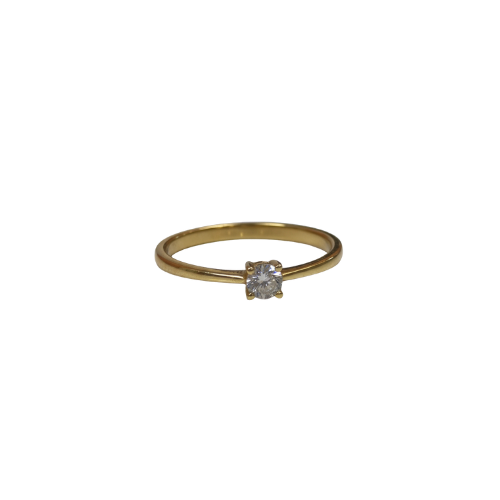 Bague solitaire 4 griffes GHS en or 18 carats 1,96 g Luxor Superworld