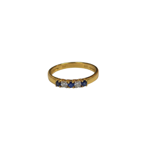 Alliance avec pierre saphir GSI en or 18 carats 2,38 g Luxor Superworld