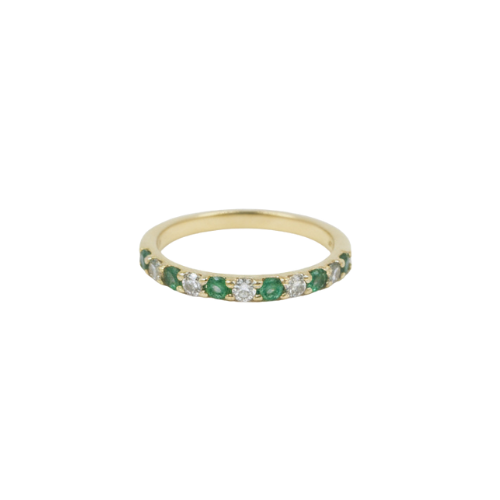 Alliance avec pierre émeraude GSI en or 18 carats 2,08 g Luxor Superworld