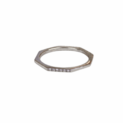 Bague solitaire tendance GSI gris en or 18 carats 1,63 g Luxor Superworld