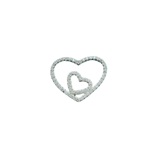 Pendentif cœur avec pierre B en or 18 carats 2,10 g Luxor Superworld