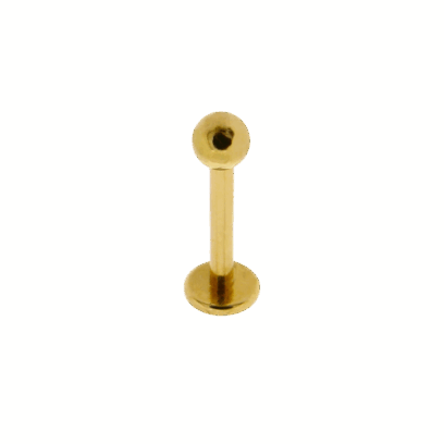 Piercing labret droit rond plat en or 18 carats Luxor Superworld