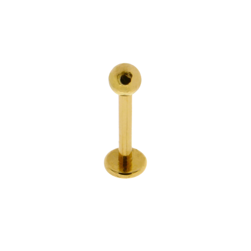Piercing labret droit rond plat en or 18 carats Luxor Superworld