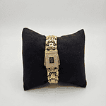 Bracelet Viking 21cmx16mm avec fermoir boitier incrusté  de pierres - Or 18 carats (750/1000e)